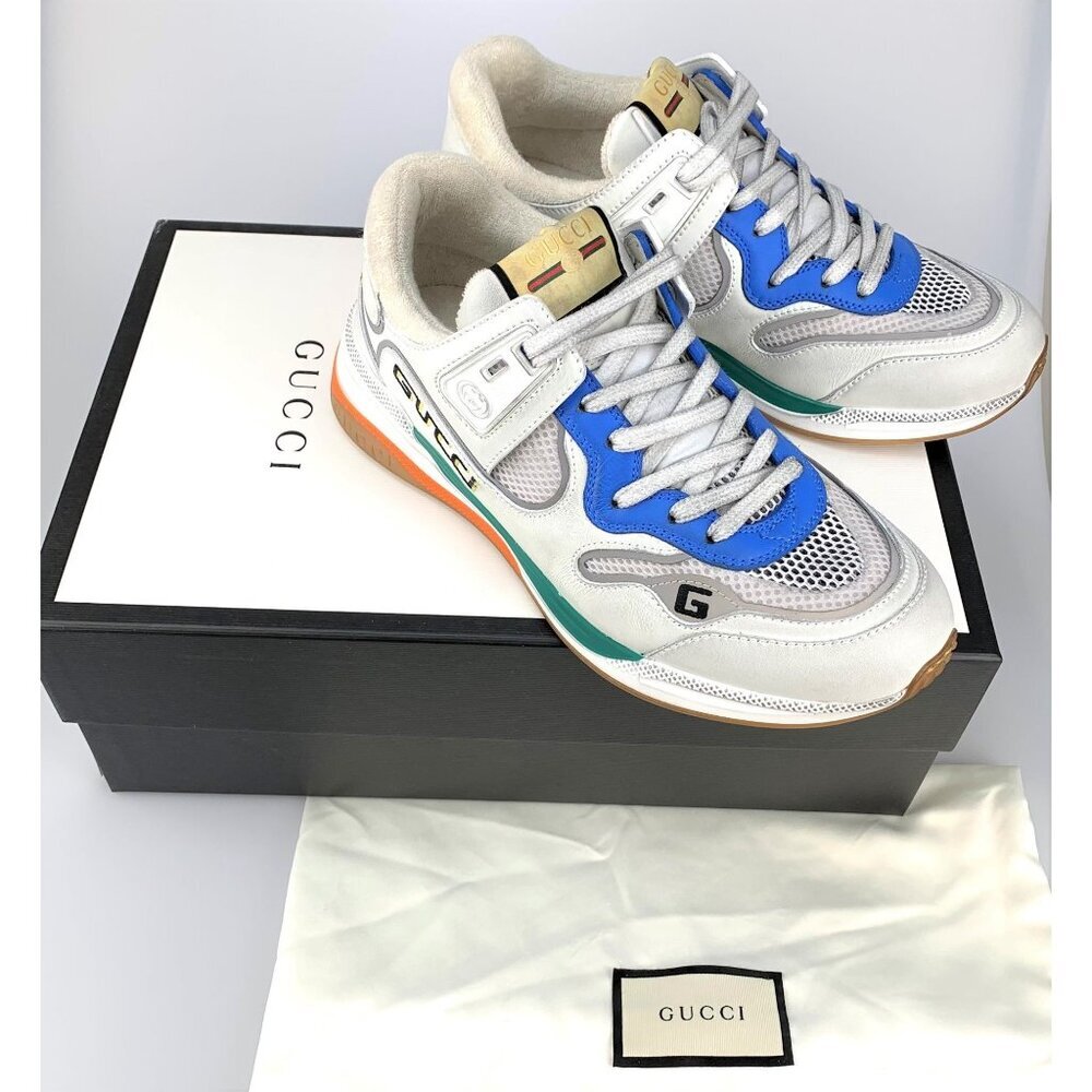 NIB Gucci Ultrapace Panelled Sneakers In White Size 6 - Picture 11 of 15
